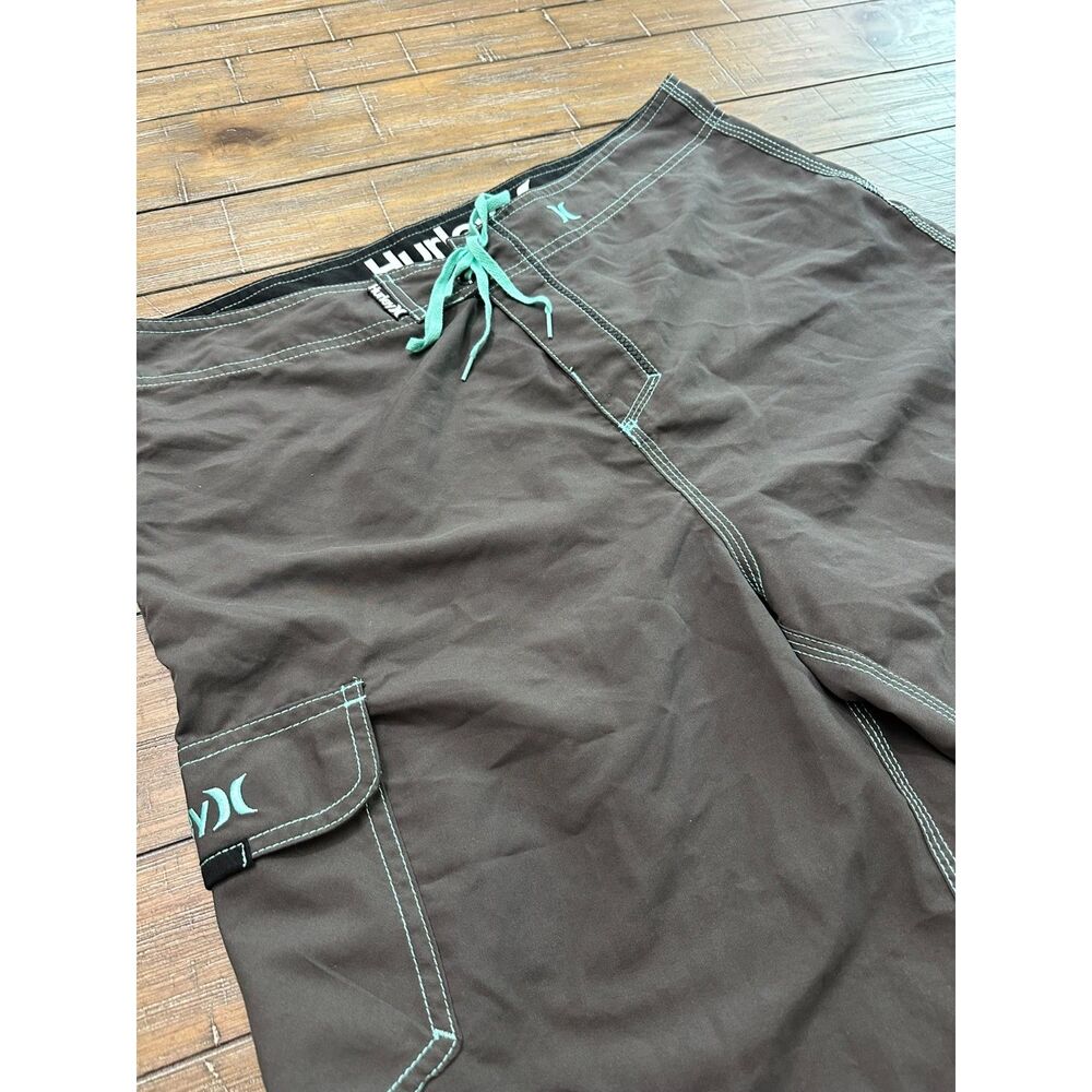 NWOT HURLEY PHANTOM GREY Board Shorts with aqua Accents Sz 34
